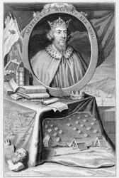 Alfredo el Grande (849-99) Rey de Wessex, grabado por el artista